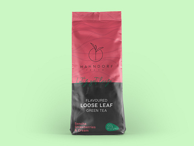 Hahndorf Flavoured Green Tea branding design graphic green tea illustration packaging packaging design pouch tea
