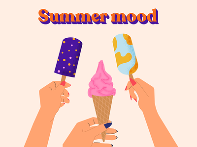 Summer mood icecream illustration summerillustration