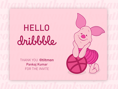 Big Thanks to @tiltman for the Dribbble Invite! dribbble invite illustration piglet winniethepooh