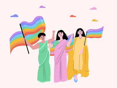 Pride 2020 2d illustration characterdesign colorful flatdesign flatillustration illustration illustration art illustrator indian minimal illustration pride pride 2020 pride month south asian ui ux