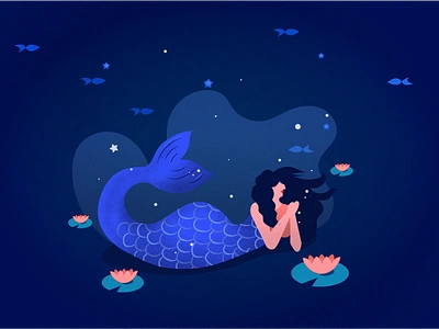 Mermaid 2d illustration flatdesign flatillustration illustration illustrator illustrator art mermaid mermay mermay2020 minimal illustration ui ux