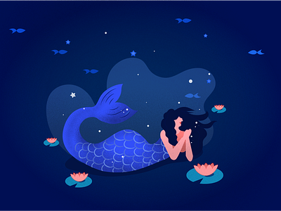 Mermaid 2d illustration flatdesign flatillustration illustration illustrator illustrator art mermaid mermay mermay2020 minimal illustration ui ux