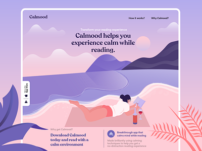 Calm mood landing page