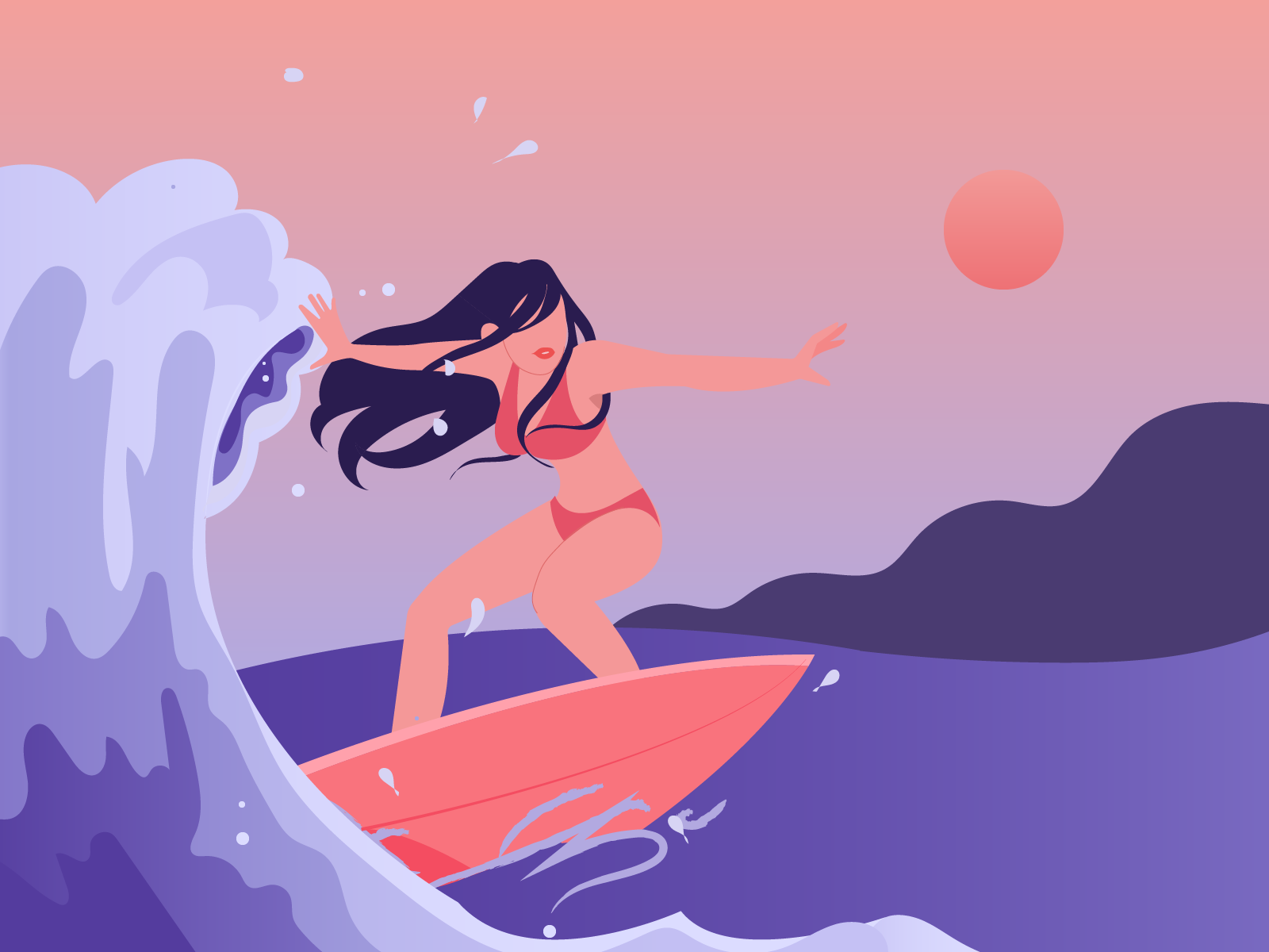 Ocean Surfing by Swati Nirwal on Dribbble