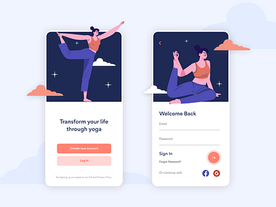 Yoga App Welcome Screens