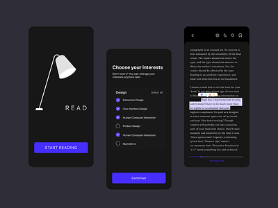 Read App Concept - Dark Mode