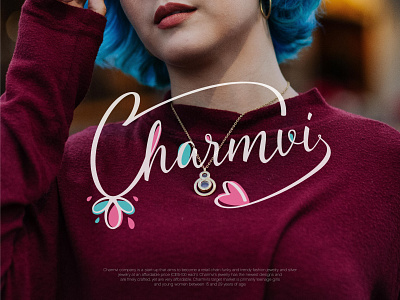 Charmvi branding charm craft design funky illustration jewelry logo retail trendy typography vector women young