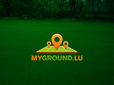 Myground.Lu Logo b2b brandidentity branding design field graphic design green green app ground icon illustration land location logo real estate soil vector web