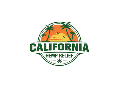 California Hemp Relief beach brandidentity branding california design emblem graphic design hemp icon illustration logo marizona relief sunset vector