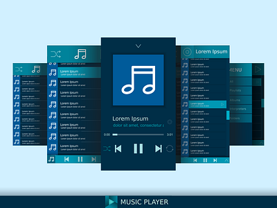 Music Player UI Design blue debut design music player ui