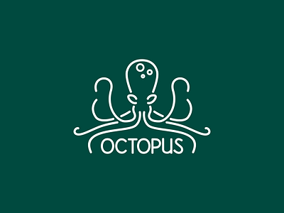 Octopus brand design logo minimalist vector