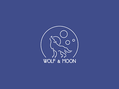 Wolf And Moon art brand design logo moon vector wolf