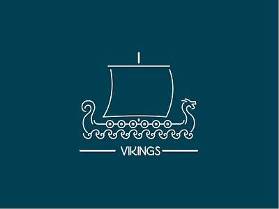 Vikings art blue boat brand design logo sea ship vector vikings