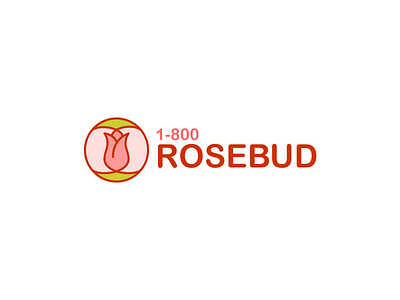 1-800 Rosebud art brand design flower identity logo thirtylogos