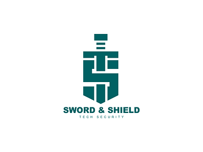 Sword & Shield art brand design identity logo security thirtylogos