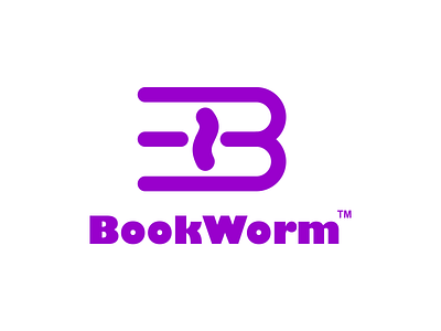 BookWorm art book brand design identity logo thirtylogos