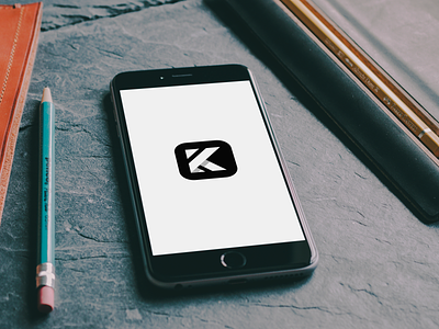 K (mockup) art brand coreldraw design letter logo minimalist vector