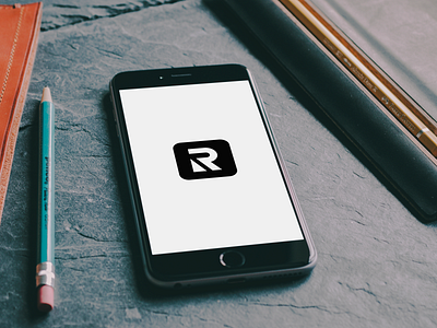 R (mockup) art brand coreldraw design letter logo minimalist vector