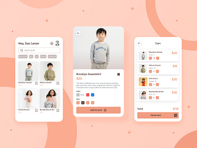 Children Fashion Store App Exploration 🔥 ecommerce fashion mobile app shop ui design ui exploration
