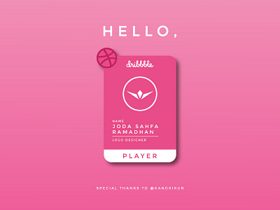 Hello, Dribbble! debut dribbble first shot hello id card invitation logo design new player
