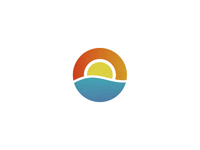 Sunset beach circle clean design gradien logo moden simple sunrise sunset