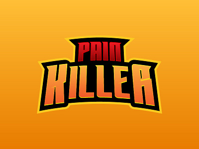 Pain Killer effect game logo mascot orange sport text