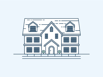 Exclusive House building flat home house illustration white