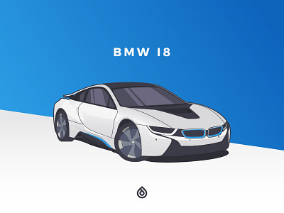 BMW I8 auto automotive bmw car fast flat i8 illustration mission e modern car sport