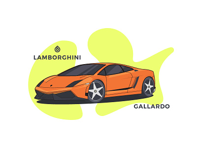 Lamborghini Gallardo auto automotive car fast flat gallardo illustration lamborghini mission e modern car sport
