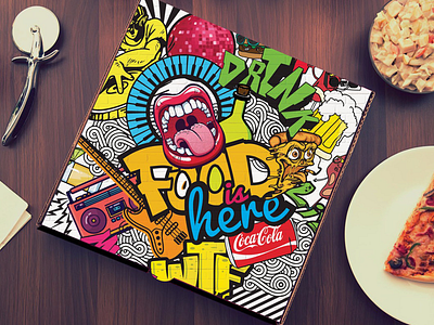 Funky Pizza Box cool design doodling funky graphic illlustration packaging photoshop pizza box