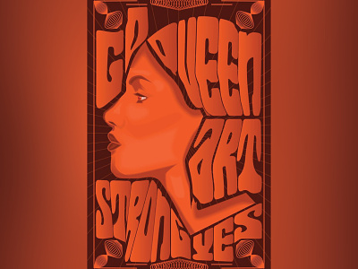 she queen abstract card fun gradient design illustration orange poster art poster design profile type vectorart woman woman portrait