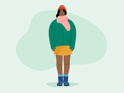 Green Girl character character concept character design character illustration design fashion illustration flat flat illustration girl character illustration illustrator people product illustration winter woman woman illustration