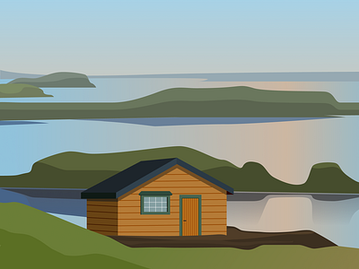 Cabin cabin design flat illustration illustration design illustrator landscape landscape illustration nature nature illustration vector vector illustration
