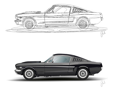 Vector Mustang car classiccar illustration mustang oldtimer vector