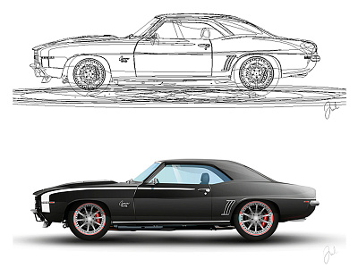 Vector Camaro by Julia Bramer on Dribbble