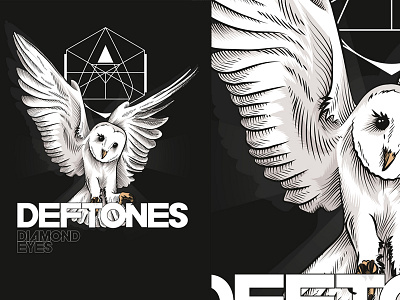 deftones tribute - diamond eyes barn owl deftones diamond eyes flight illustration owl vector