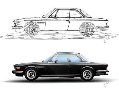 Vector BMW bmw car classiccar illustration oldtimer vector