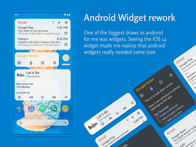 Android OS widgets android app branding design figma flat minimal mobile redesign ui uidesign ux uxuidesign