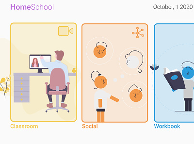 HomeSchool app design education app figma flat minimal ui ux