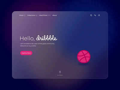 Hello Dribbble 🚀 belarus debut glassmorphism hello dribbble motion design ui ux visual design web