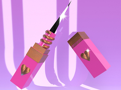Lipstick Knife 3d graphic design knife lipstick surrealism weapon