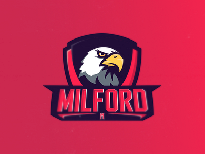 Milford Eagle Badge badge brand e sport eagle head logo mascot shield