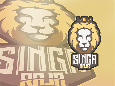 Singaraja ai avatar badge brand crown design esports lion lion head logo singa twitch youtube