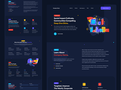 Web Template Design branding colorful dark design inspiration mockup modern ui design ux design web design