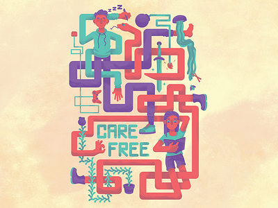 "Care Free" illustration illustrator photoshop