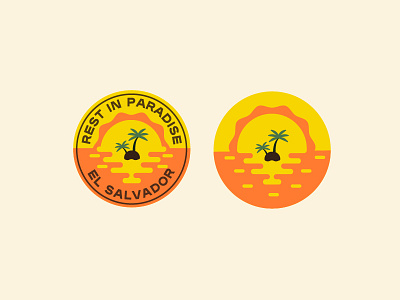 Rest In Paradise badge flat illustration logo sticker type typography