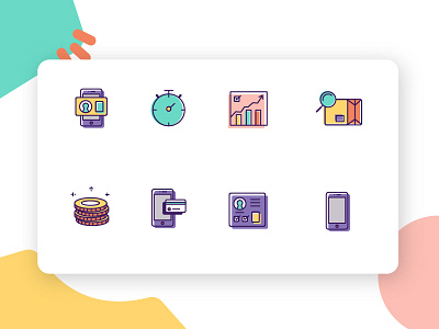 Colorful Icons design digital icons illustration sketch technology ui website