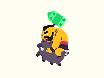 Hog rider app clashroyale design flat game hogrider icon illustration pig vector