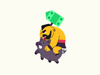 Hog rider app clashroyale design flat game hogrider icon illustration pig vector