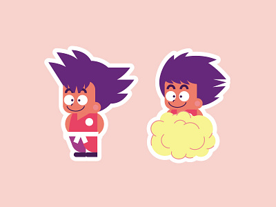 Kid Goku art badge character design goku icon illustration